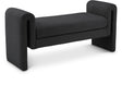 Stylus Black Boucle Fabric 51" Bench - Ella Furniture