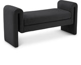 Stylus Black Boucle Fabric 51" Bench - Ella Furniture