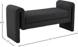 Stylus Black Boucle Fabric 51" Bench - Ella Furniture