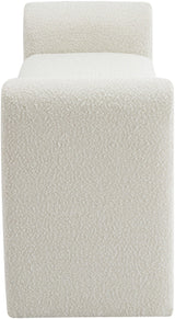 Stylus Cream Boucle Fabric 51" Bench - Ella Furniture