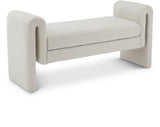 Stylus Cream Boucle Fabric 51" Bench - Ella Furniture