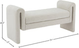Stylus Cream Boucle Fabric 51" Bench - Ella Furniture