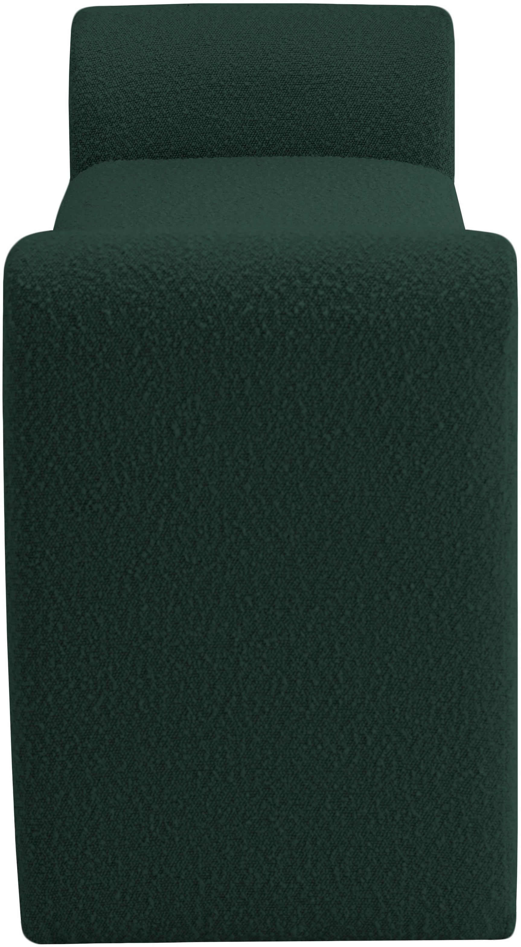 Stylus Green Boucle Fabric 51" Bench - Ella Furniture