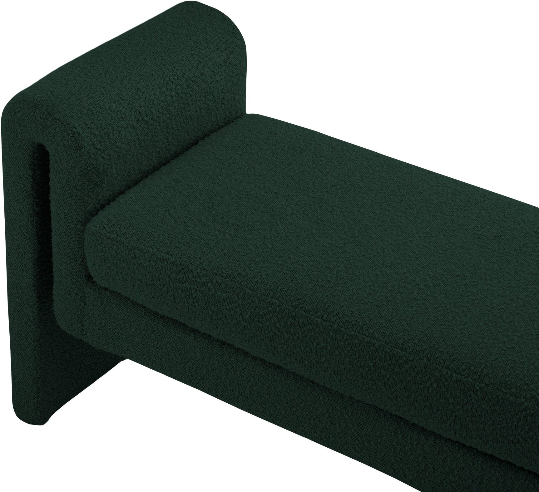 Stylus Green Boucle Fabric 51" Bench - Ella Furniture