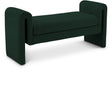 Stylus Green Boucle Fabric 51" Bench - Ella Furniture