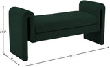 Stylus Green Boucle Fabric 51" Bench - Ella Furniture