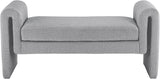 Stylus Grey Boucle Fabric 51" Bench - Ella Furniture