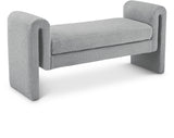 Stylus Grey Boucle Fabric 51" Bench - Ella Furniture