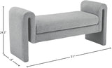 Stylus Grey Boucle Fabric 51" Bench - Ella Furniture
