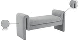 Stylus Grey Boucle Fabric 51" Bench - Ella Furniture