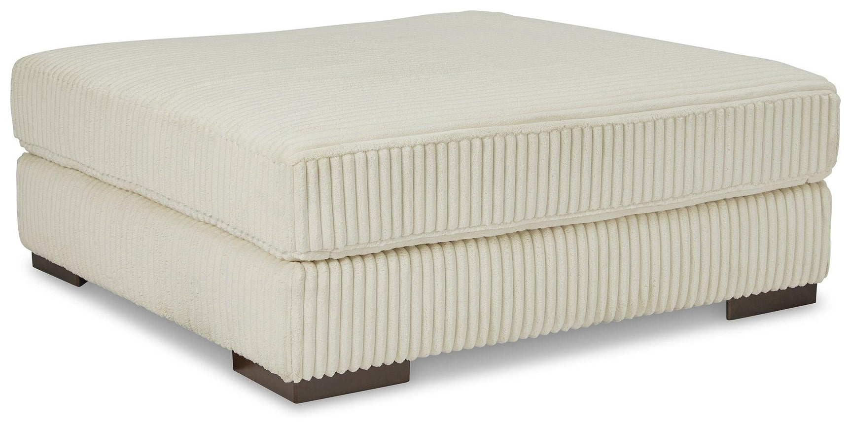 Lindyn Ivory Velvet Oversized Accent Ottoman - Ella Furniture