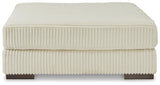 Lindyn Ivory Velvet Oversized Accent Ottoman - Ella Furniture