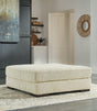 Lindyn Ivory Velvet Oversized Accent Ottoman - Ella Furniture