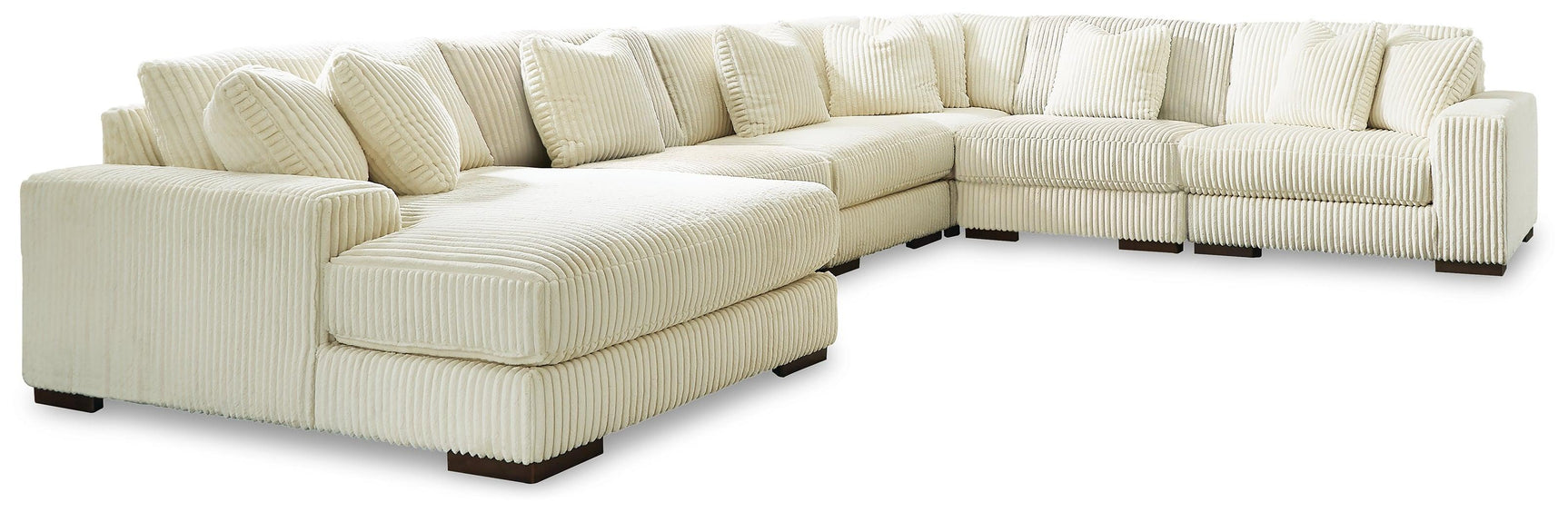 Lindyn Ivory 6-Piece Sectional With Chaise - Ella Furniture