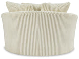 Lindyn Ivory Velvet Oversized Swivel Accent Chair - Ella Furniture