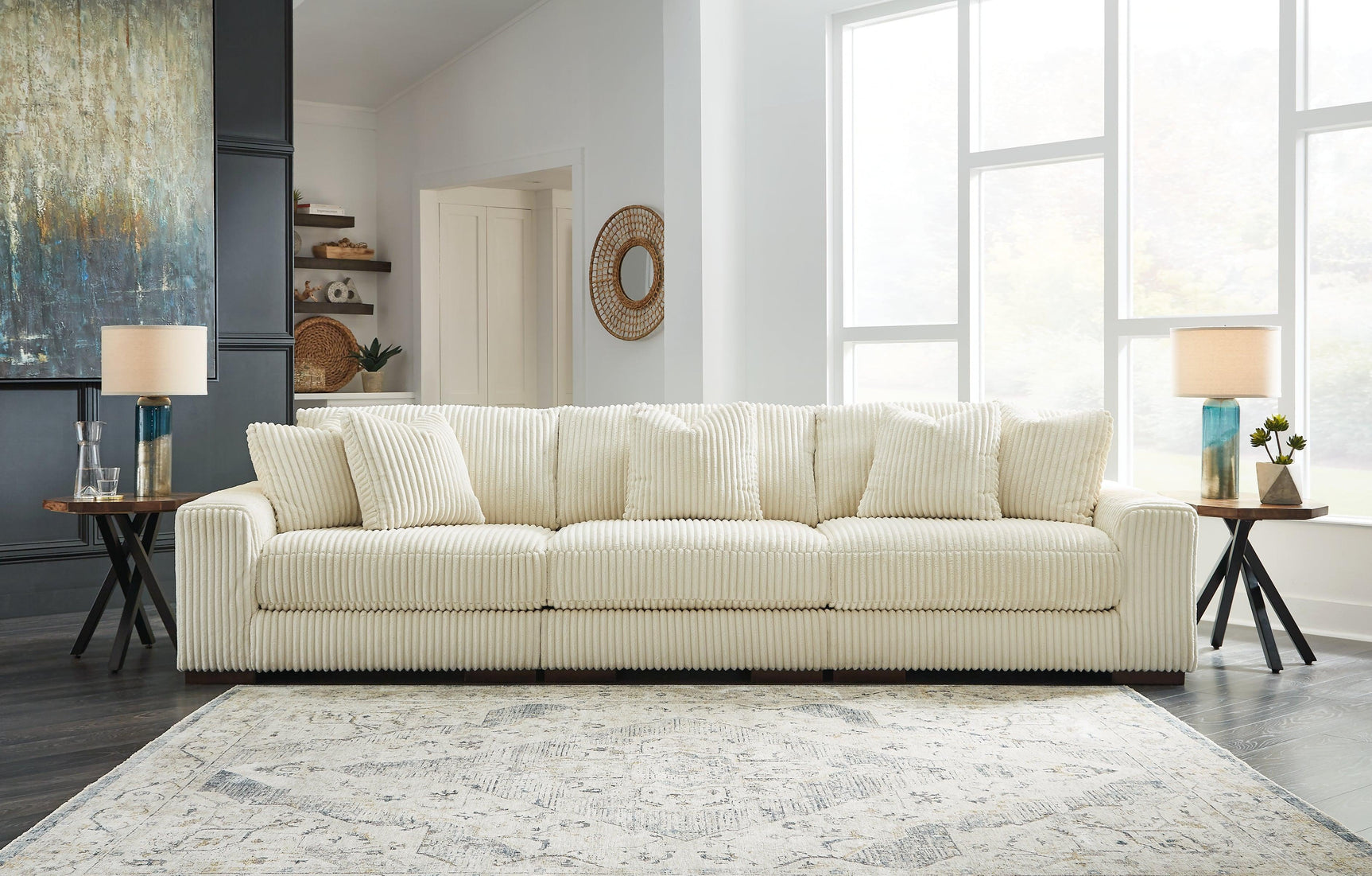 Lindyn Ivory 3-Piece Sectional - Ella Furniture