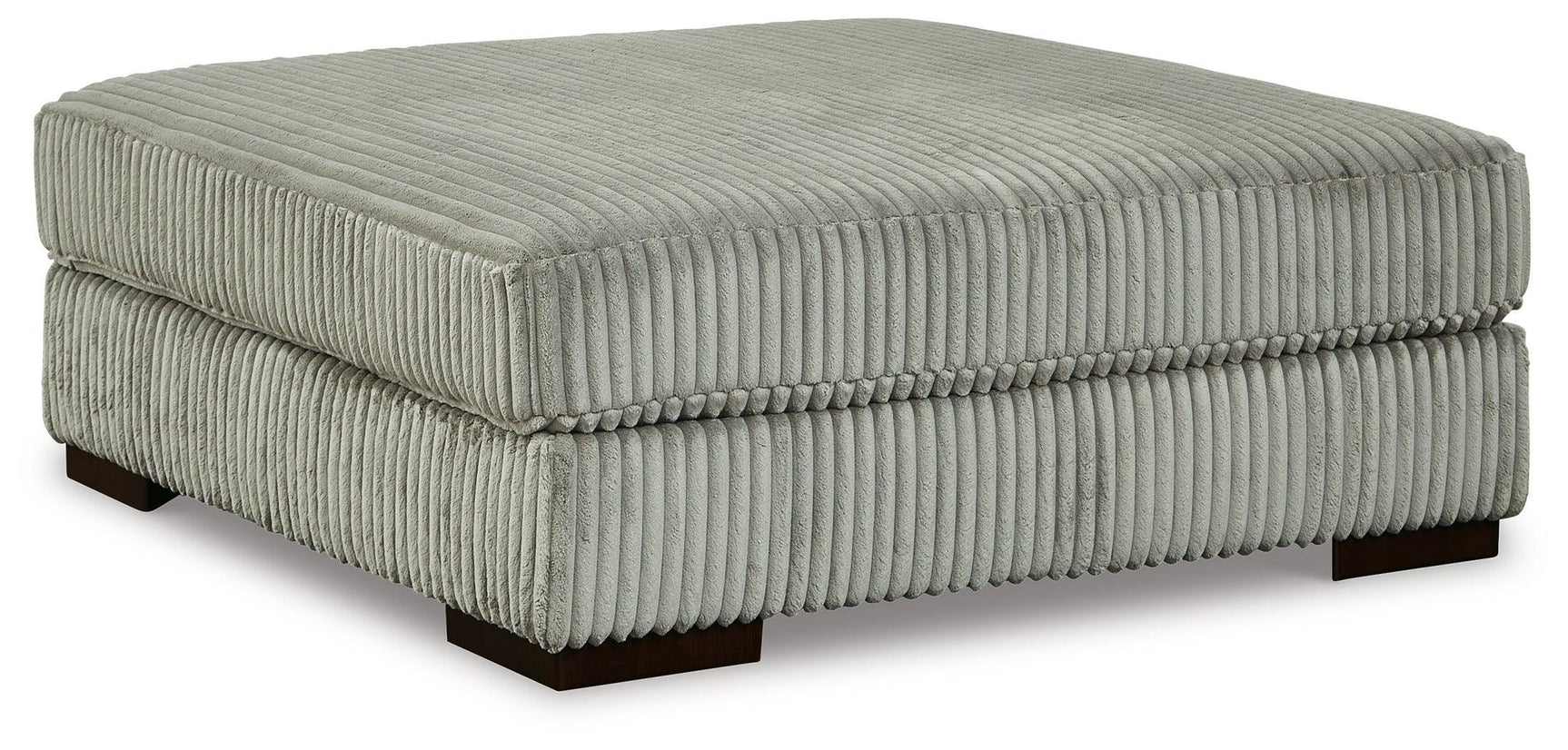 Lindyn Fog Velvet Oversized Accent Ottoman - Ella Furniture