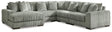 Lindyn Fog 5-Piece Sectional With Chaise - Ella Furniture