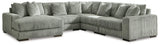 Lindyn Fog 5-Piece Sectional With Chaise - Ella Furniture