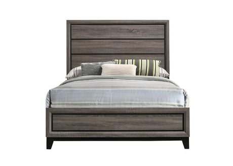 Watson Full Panel Bed Grey Oak - Ella Furniture