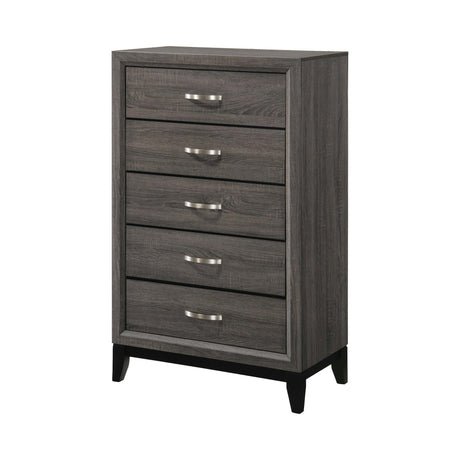 Watson Eastern King Bed Grey Oak And Black - Ella Furniture