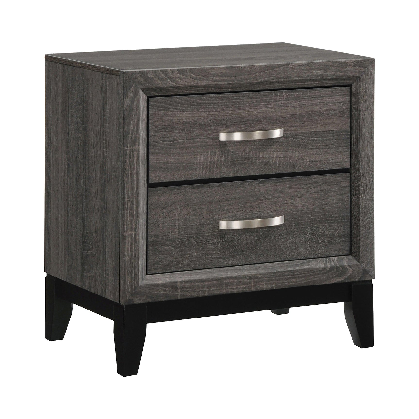 Watson Queen Bed Grey Oak And Black - Ella Furniture