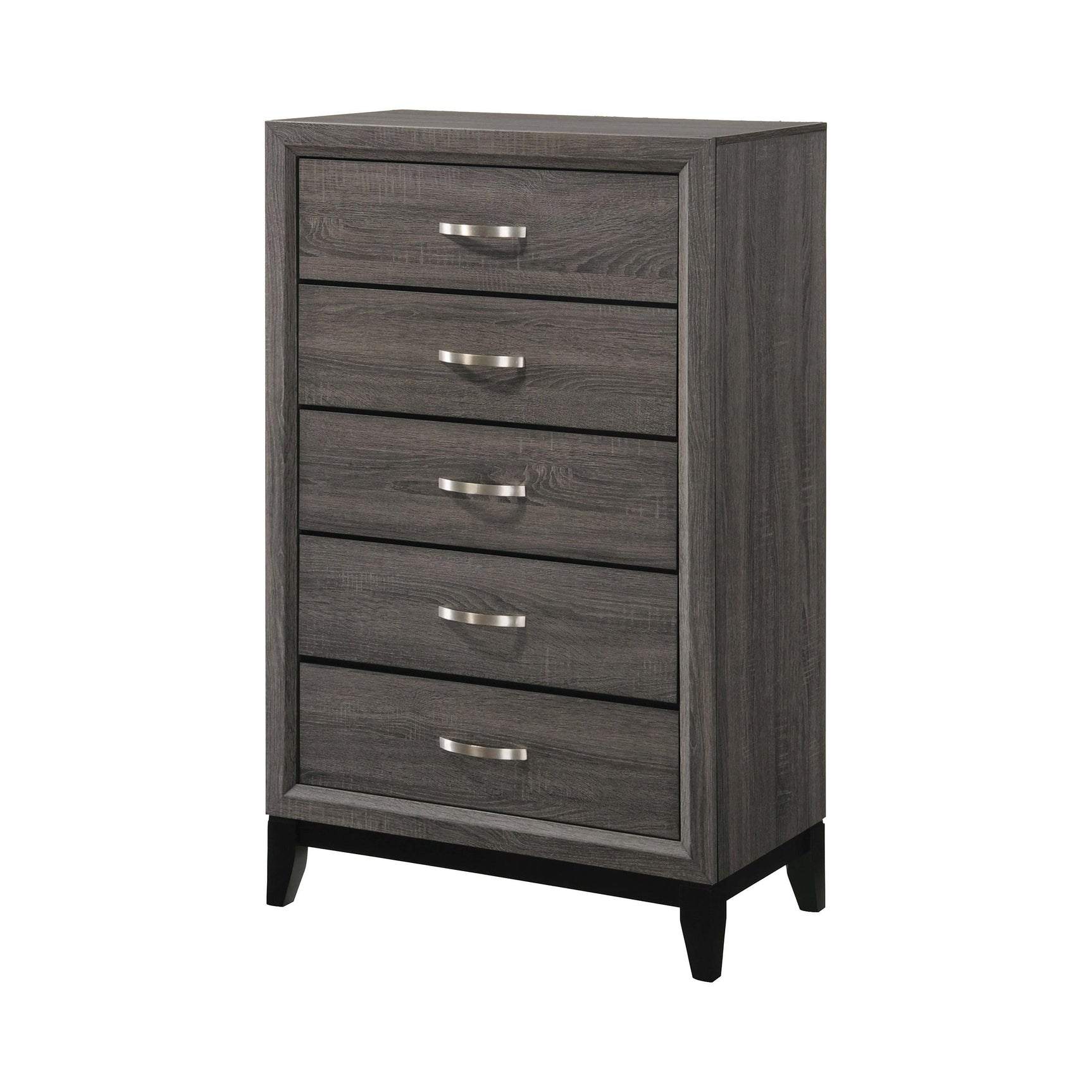 Watson Queen Bed Grey Oak And Black - Ella Furniture