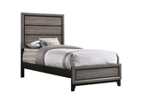 Watson Twin Panel Bed Grey Oak - Ella Furniture