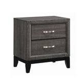 Watson 2-Drawer Nightstand Grey Oak And Black - Ella Furniture