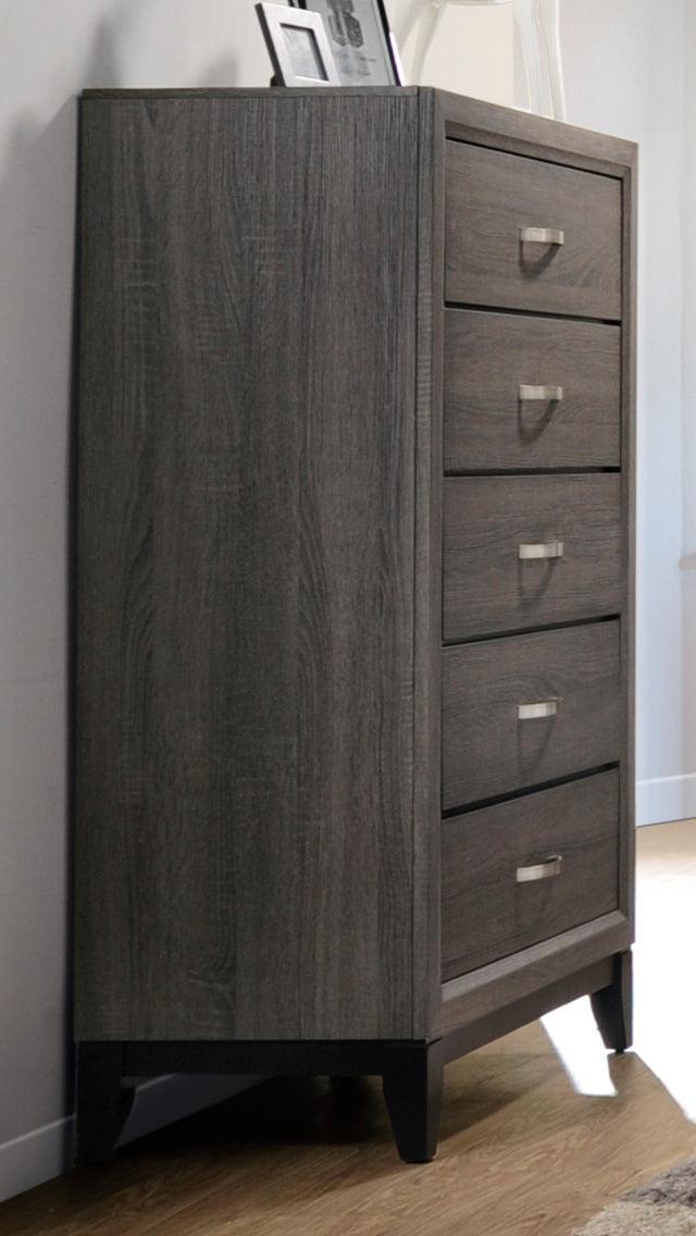 Watson 2-Drawer Nightstand Grey Oak And Black - Ella Furniture