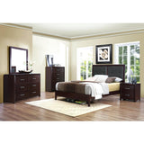 Edina Black Modern Wood And Engineered Wood Faux Leather Upholstered Tufted Headboard Full Bed - Ella Furniture
