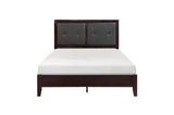 Edina Espresso Contemporary Solid Hardwood Faux Leather Upholstered Tufted Platform Bedroom Set - Ella Furniture