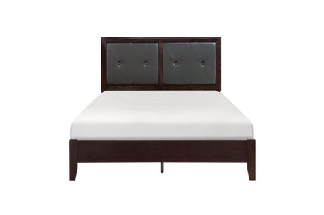 Edina Espresso Contemporary Solid Hardwood Faux Leather Upholstered Tufted Platform Bedroom Set - Ella Furniture