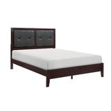 Edina Black Modern Wood And Engineered Wood Faux Leather Upholstered Tufted Headboard Full Bed - Ella Furniture