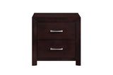 Edina Espresso Contemporary Solid Hardwood Faux Leather Upholstered Tufted Platform Bedroom Set - Ella Furniture
