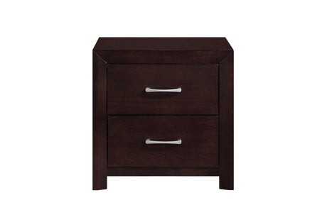 Edina Espresso Contemporary Solid Hardwood Faux Leather Upholstered Tufted Platform Bedroom Set - Ella Furniture