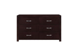 Edina Espresso Contemporary Solid Hardwood Faux Leather Upholstered Tufted Platform Bedroom Set - Ella Furniture