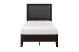 Edina Espresso Contemporary Solid Hardwood Faux Leather Upholstered Tufted Platform Bedroom Set - Ella Furniture
