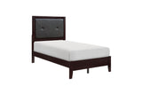 Edina Espresso Contemporary Solid Hardwood Faux Leather Upholstered Tufted Platform Bedroom Set - Ella Furniture