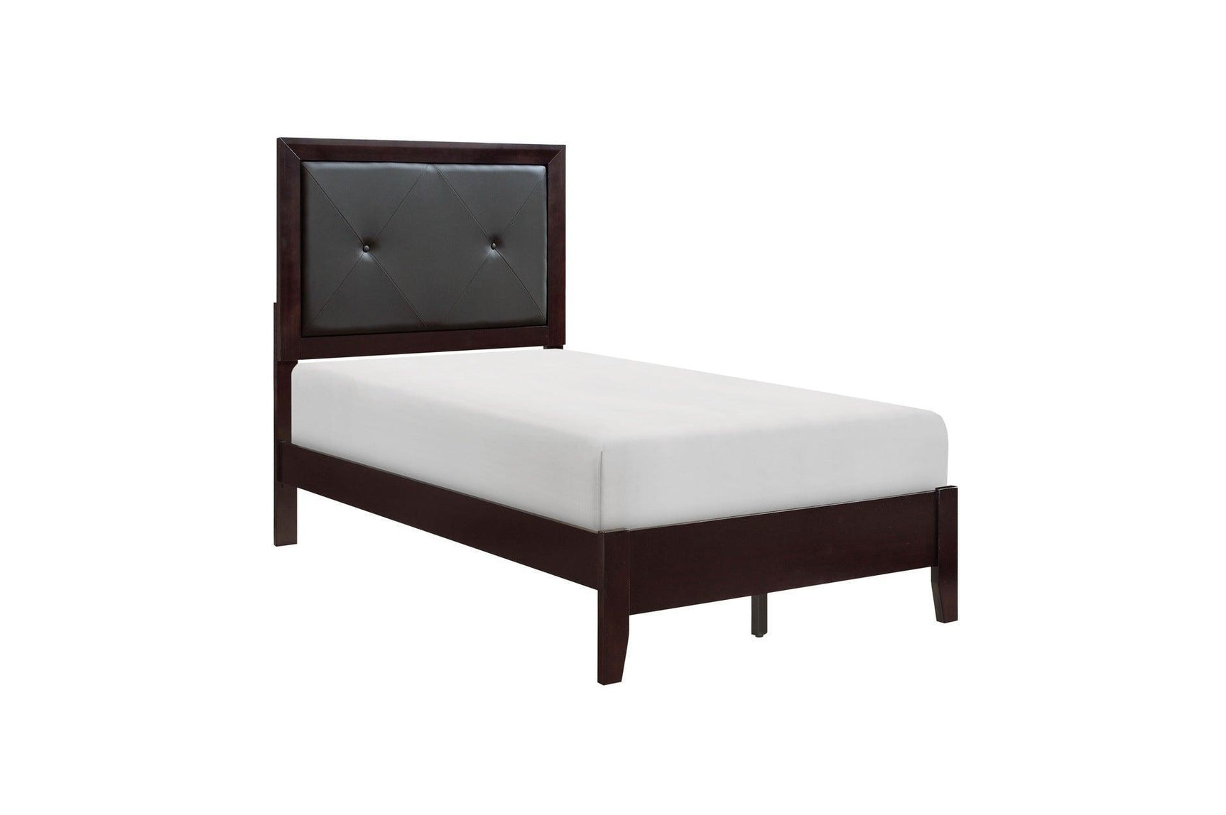 Edina Espresso Contemporary Solid Hardwood Faux Leather Upholstered Tufted Platform Bedroom Set - Ella Furniture