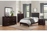 Edina Espresso Contemporary Solid Hardwood Faux Leather Upholstered Tufted Platform Bedroom Set - Ella Furniture