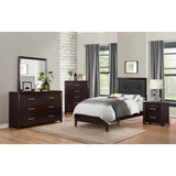 Edina Cherry Wood And Engineered Wood Faux Leather Upholstered Tufted Youth Twin Panel Bed - Ella Furniture