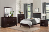 Edina Espresso Faux Veneer Engineered Wood Faux Leather Upholstered Tufted Youth Panel Bedroom Set - Ella Furniture