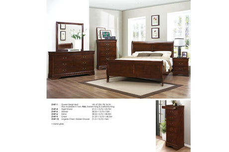 Mayville Black Cherry Modern Traditional Okume Veneer Wood And Engineered Wood King Sleigh Bed - Ella Furniture