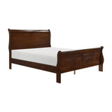 Mayville Brown Cherry Modern Traditional Okume Veneer Wood And Engineered Wood Queen Sleigh Bed - Ella Furniture