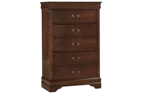 Mayville Burnished Brown Cherry Modern Traditional Solid Wood Panel Bedroom Set - Ella Furniture