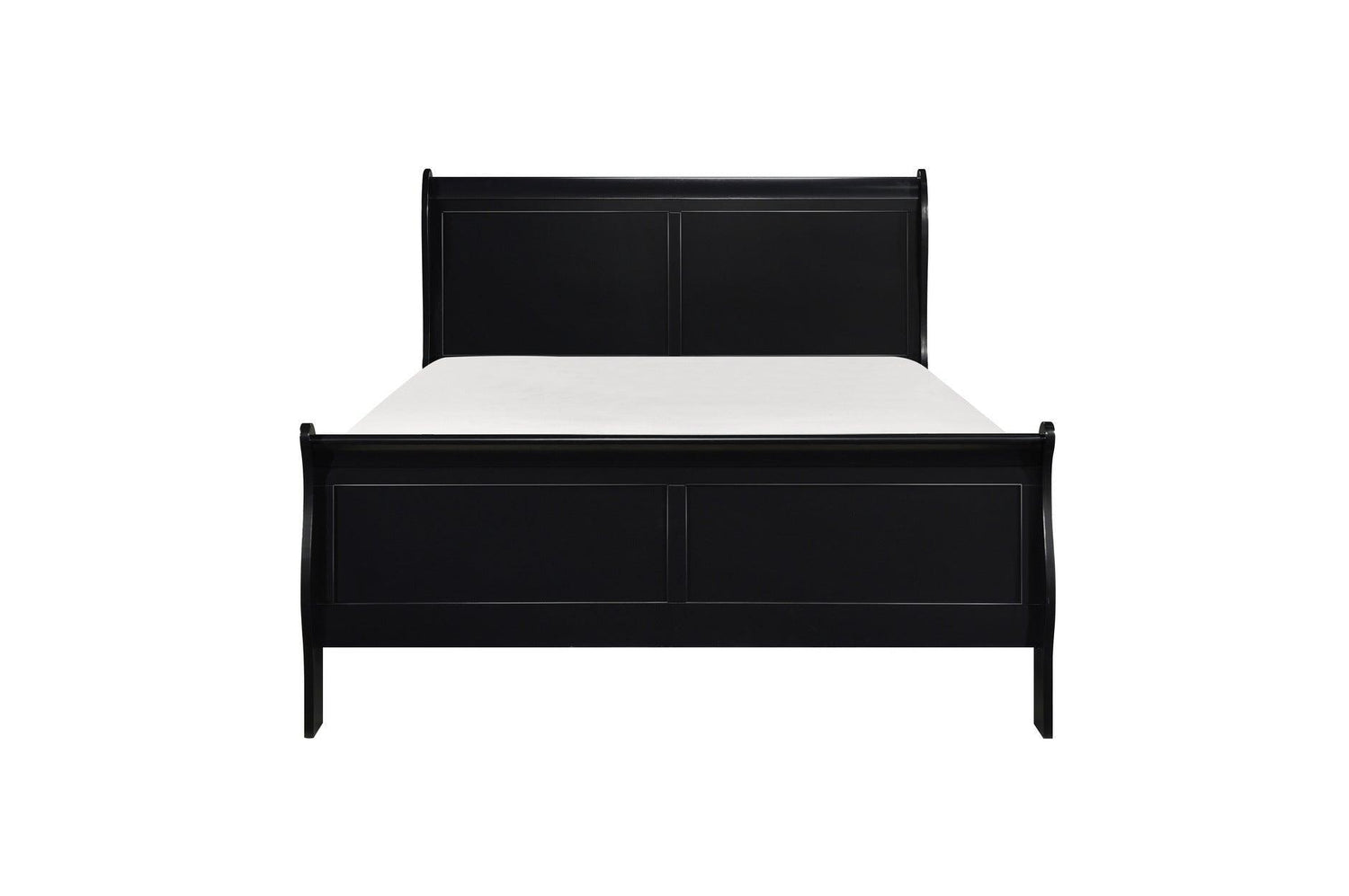 Mayville Black Modern Traditional Solid Wood Sleigh Bedroom Set - Ella Furniture