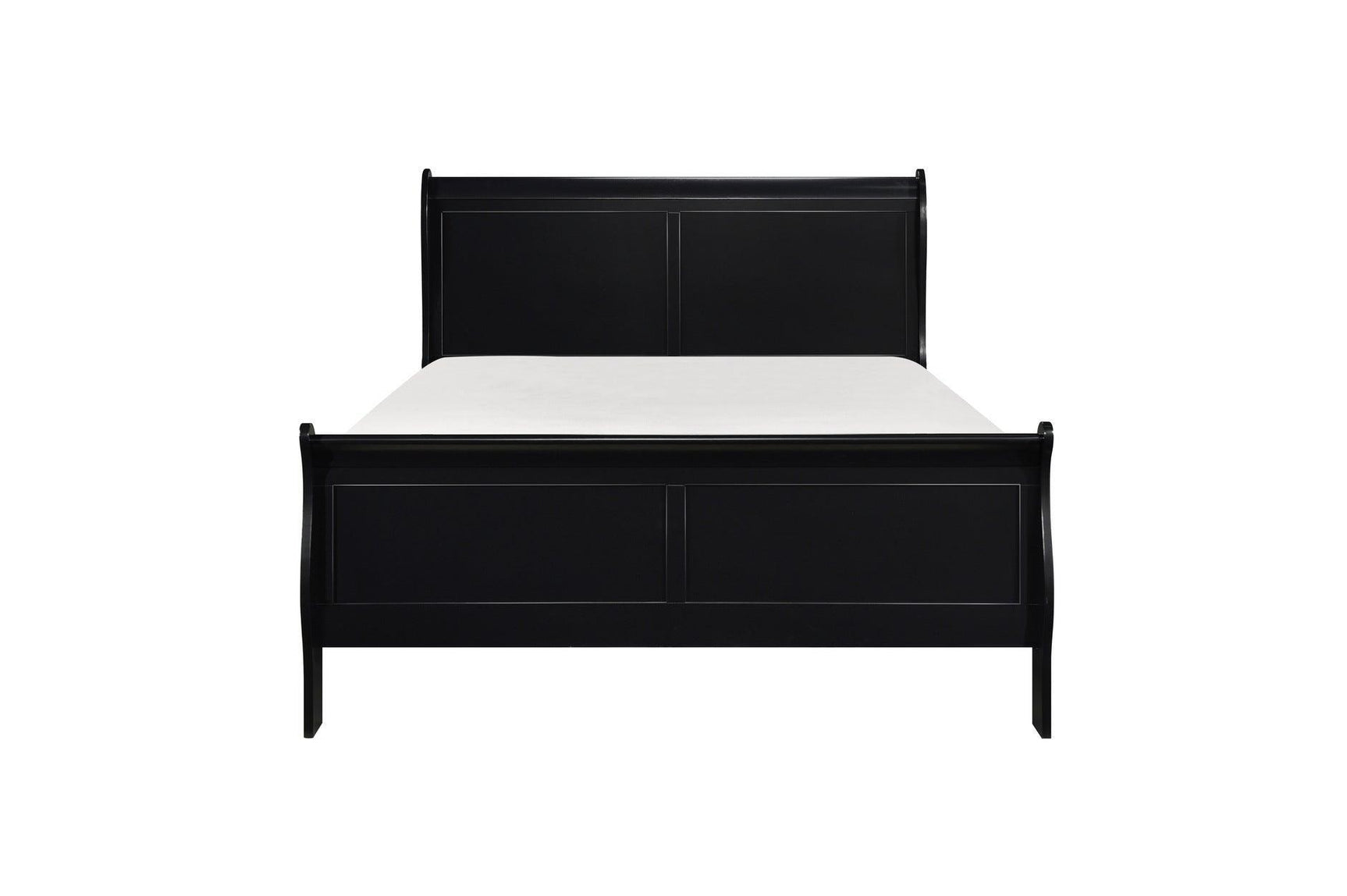 Mayville Black Modern Traditional Solid Wood Sleigh Bedroom Set - Ella Furniture