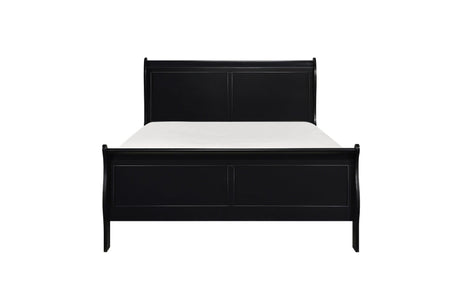 Mayville Black Modern Traditional Solid Wood Sleigh Bedroom Set - Ella Furniture
