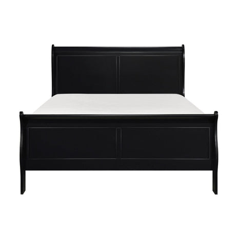 Mayville Black Modern Traditional Okume Veneer Wood, Engineered Wood Youth Queen Sleigh Bed - Ella Furniture